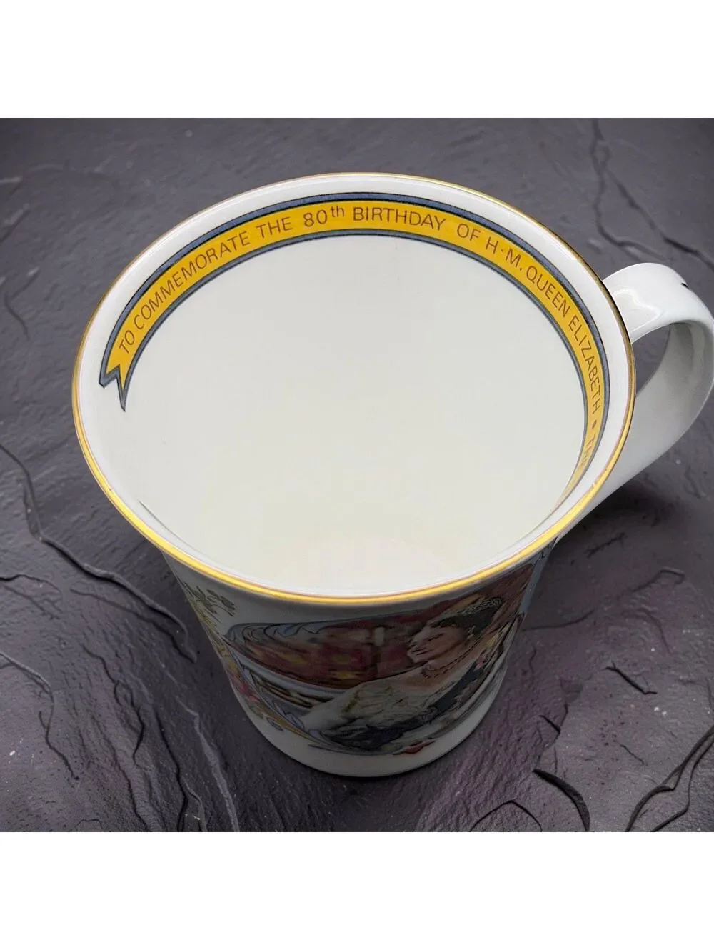 Vtg Crown Staffordshire Queen Mother 80th Birthday 1980 Bone China Mug England